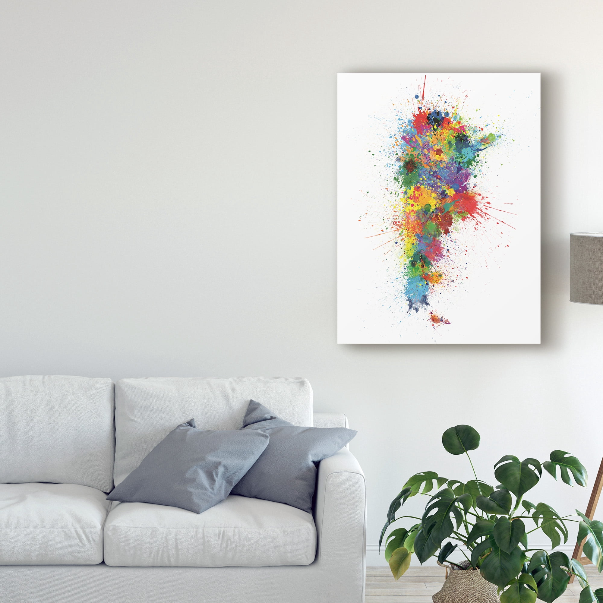 Trademark Fine Art 'Argentina Paint Splashes Map' Canvas Art by Michael Tompsett