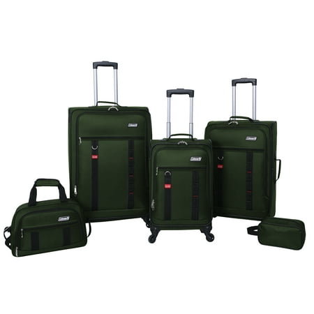 Coleman 5 Piece Spinner Luggage Set, Green - 0