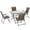 Brown, variant on Outdoor Furniture Sets, 2-Seat Patio Swing Chair, Outdoor Canopy Swing Glider with Pivot Storage Table, Cup Holder, Adjustable Shade, Bungie Seat Suspension and Weather Resistant Steel Frame, Beige