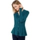 thumbnail image 3 of INSPIRE CHIC Día de San Patricio Top De Peplum De Punto Jersey Acanalado De Manga Larga Con Cuello En V Para Mujer Azul verde XS, 3 of 6