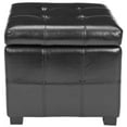 thumbnail image 3 of Safavieh Pouf de Rangement en Cuir Touffeté William en Noir, 3 of 5
