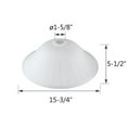 thumbnail image 2 of Aspen Creative 23132-11, Frosted w/ White Paint Inside Traditional Glass Shade for Medium Base Socket Torchiere Lamp, Swag Lamp and Pendant,15-3/4" Diameter x 5-1/2" Height., 2 of 5