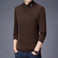 thumbnail image 2 of T-Shirts Male Long Sleeve V Neck Embroidered Thermal Base Layer Inner Wear Mens Shirts Coffee XXXXL, 2 of 4