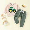 thumbnail image 4 of XIMIN Infant Toddler Baby Boys 2 Piece Clothes Long Sleeve Sweatshirt Top and Pants Farm Tractor Truck Print Outfits Fall Winter Clothing Sets, 4 of 8