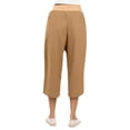 thumbnail image 4 of Wide Leg Cropped Pants for Women Summer High Waist Linen Capri Pants Drawstring Baggy Lightweight Pockets Beach Pant Ginger L, 4 of 8