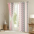 thumbnail image 3 of Manfei Modern Abstract Ombre Black Out Curtains, Chic Pink Rectangle Plaid Curtains Pack of 2 (42x63 Each), Teens Adult Female Man Bedroom Curtains, Living Room Curtains Decor, 3 of 6