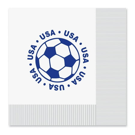 UPC 034689581154 product image for Beistle World Cup Soccer USA Team 13  Lunch Napkins  White Red Blue  16 Pack | upcitemdb.com