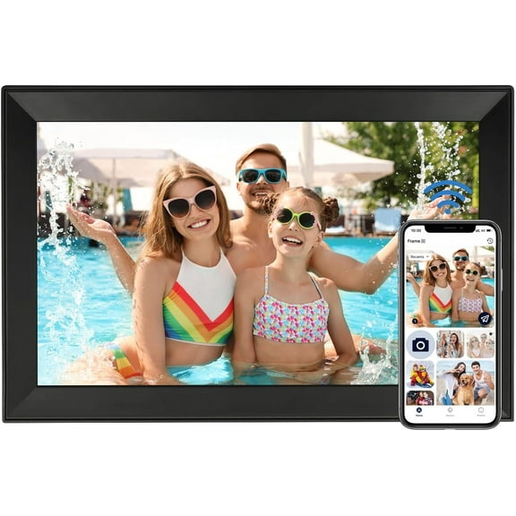 AEEZO Digital Picture Frame Funcare 15.6 Inch Large WiFi Digital Photo Frame with FHD Touchscreen, Built-in 32GB Storage, Easy to Share Photos and Videos via APP, Wall Mountable