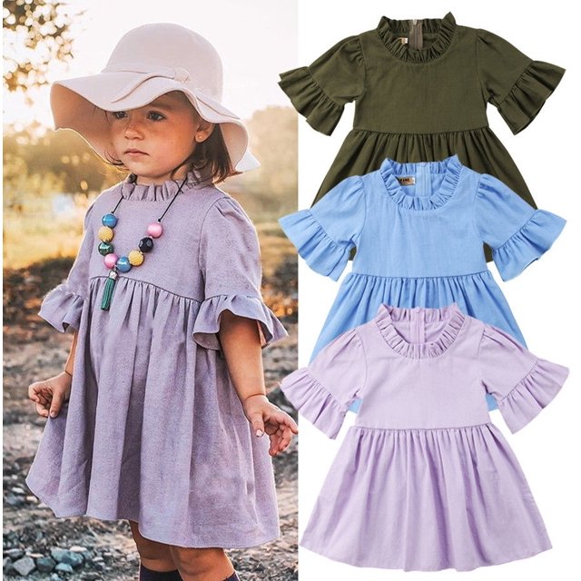 Robe d'Été Décontractée Princesse pour Tout-Petits, Bébés, Filles, Robe Soleil, Vêtements