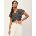 thumbnail image 2 of Moomaya Crop Tops For Women, Short Sleeve V-Neck Casual Summer Viscose Tops, 2 of 9
