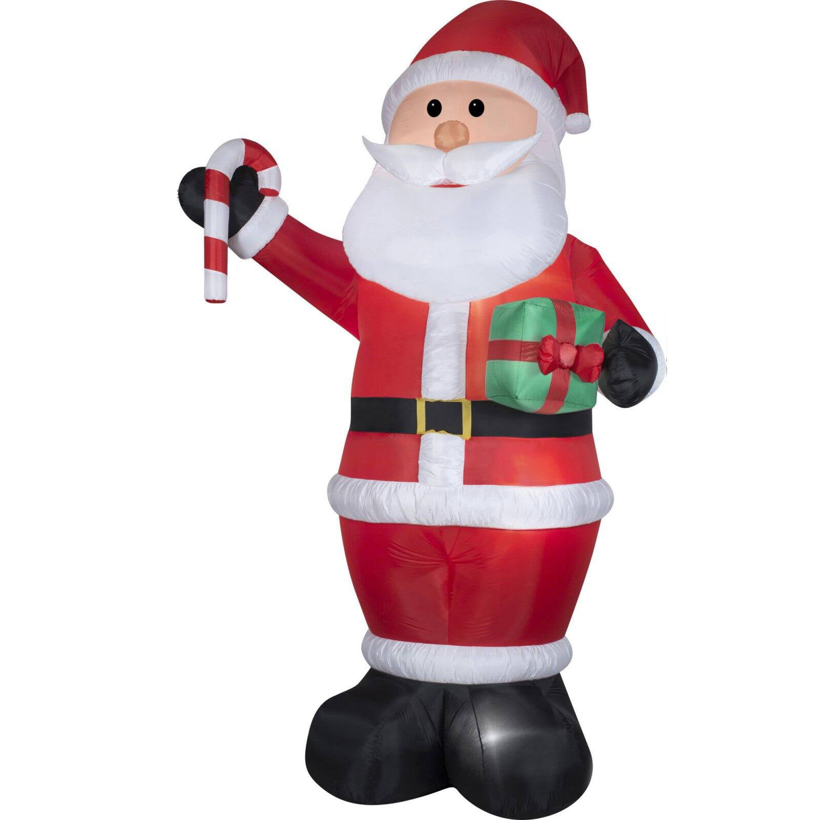 Santa Gift and Candy Cane Airblown Christmas Decoration - Walmart.com