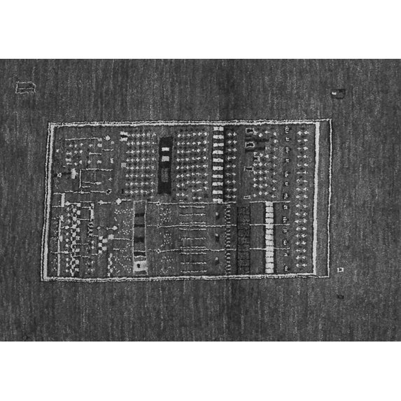 Ahgly Company Indoor Rectangle Abstract Gray Contemporary Area Rugs, 5' x 8'