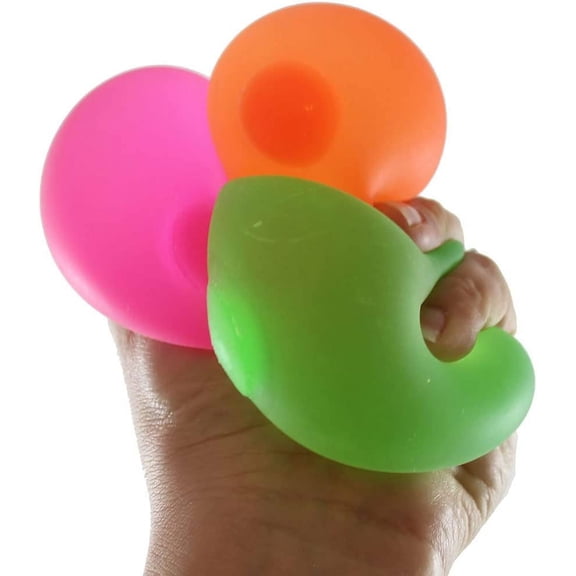 Set of 3 Sugar Balls - Thick Glue/Gel Stretch Ball - Ultra Squishy and Moldable Slow Rise Relaxing Sensory Fidget Stress Toy (Random Colors)