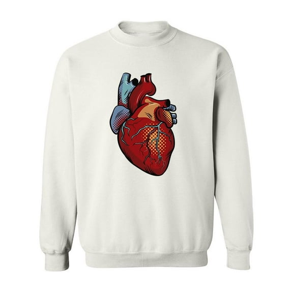 Pop Art Human Heart Sweatshirt Men -Image by Shutterstock, Male Medium