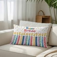 thumbnail image 3 of Happy Birthday Throw Pillow Cover, Pillowcase Protectors with Zipper, Breathable Decorative Lumbar Pillow Case Cover, Colorful Candle Star Pillow Shams for Couch Sofa 12x20Inch, 3 of 8