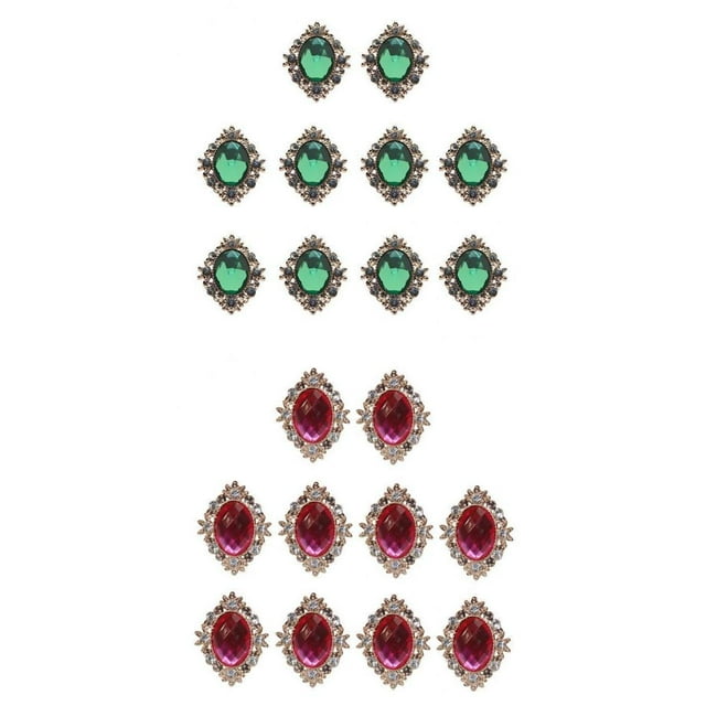 20 botones planos para decorar fundas de teléfono y bolsos. fucsia verde