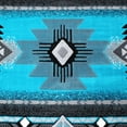 thumbnail image 7 of BizChair Southwest Native Design Turquoise Area Rug (5 Feet X 5 Feet Round), 7 of 7