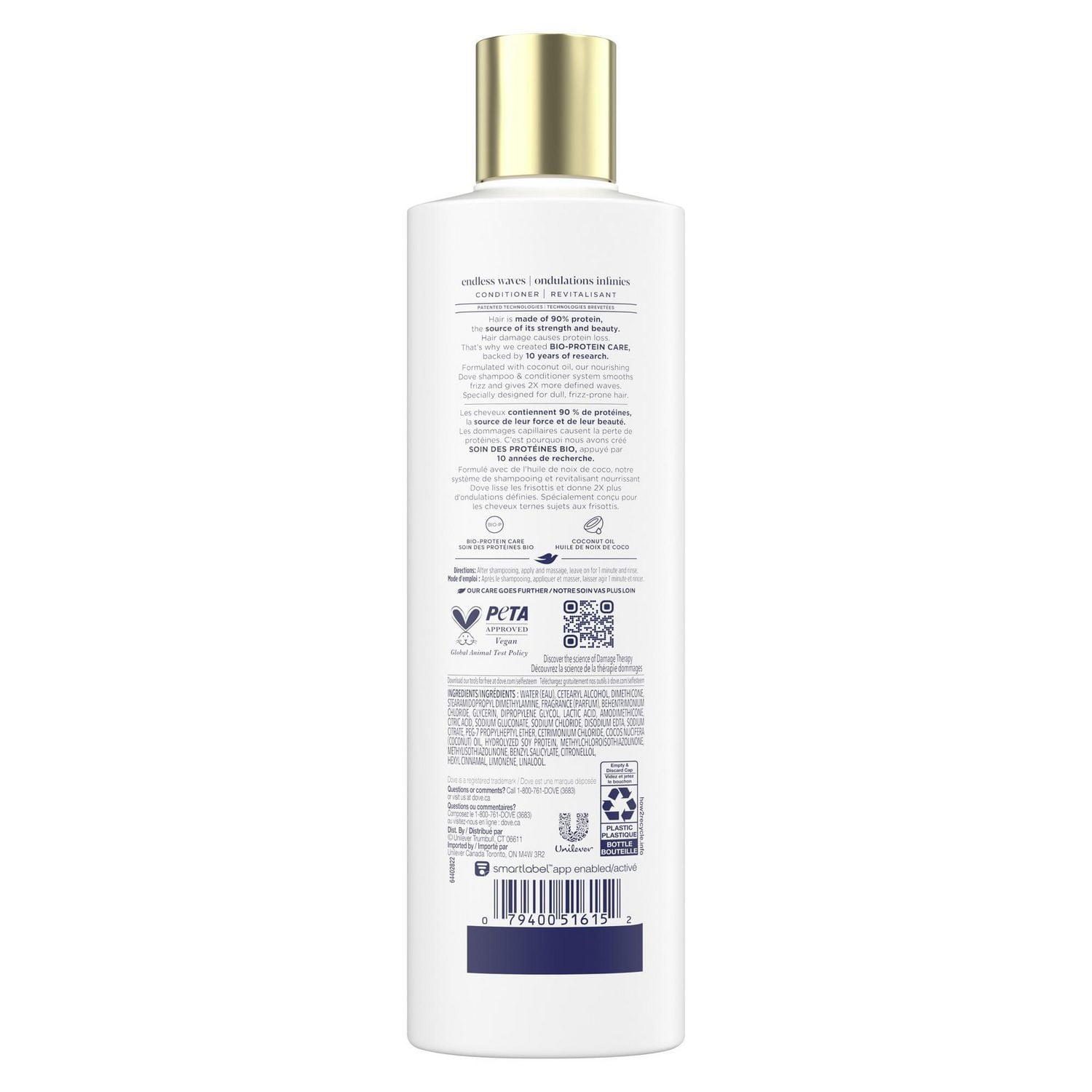 Dove Endless Waves Conditioner for Wavy Hair, with Liquid Bio-Protein Care technology, 355mL, 355 ML