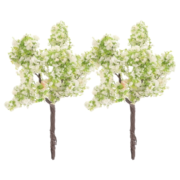 KHBUAB 2Pcs Assorted Color Realistic Tree Figurine for Diorama Table Decor