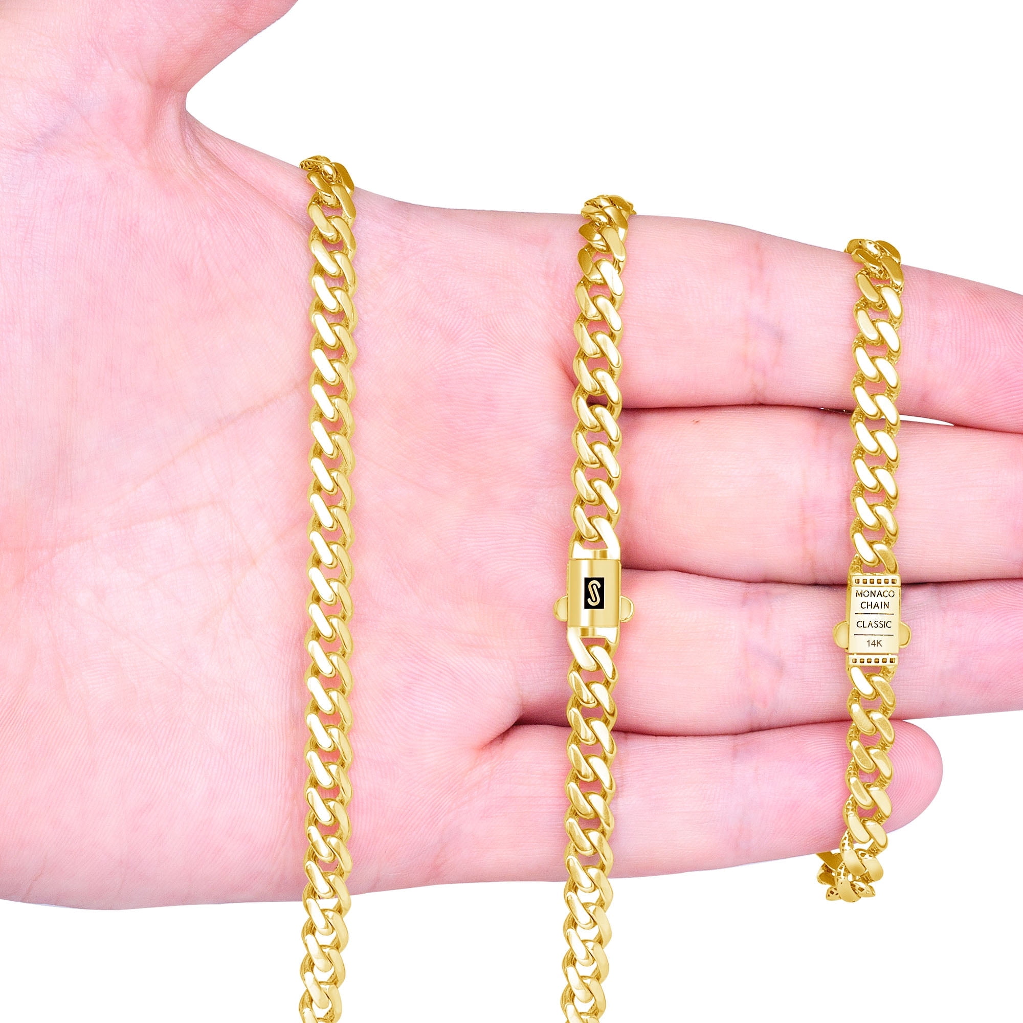 Nuragold 10k Real Yellow Gold Royal Monaco 5mm Miami Cuban Link Bracelet (6"-9") Italian Jewelry for Men & Women