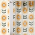 thumbnail image 2 of Vargottam Flower Print Extra Long Sheer Curtains for Double Height Windows & Doors - Set of 2 Panels, 108", Grommet Top, Light Filtering Printed Georgette Drapes, 2 of 9