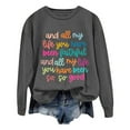 thumbnail image 4 of TINZ Chandails en Molleton Oversize pour Femmes Manches Longues Col Rond Imprimé Lettres Légers Amples Blouse Haut Tenue Alien Chandails en Molleton pour Femmes Garçons Années 80, 4 of 7