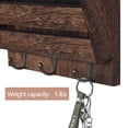 thumbnail image 2 of Mail Sorter Wall Mount Mail & Key Holder Organizer with 3 Key Hooks, Brown, 2 of 3