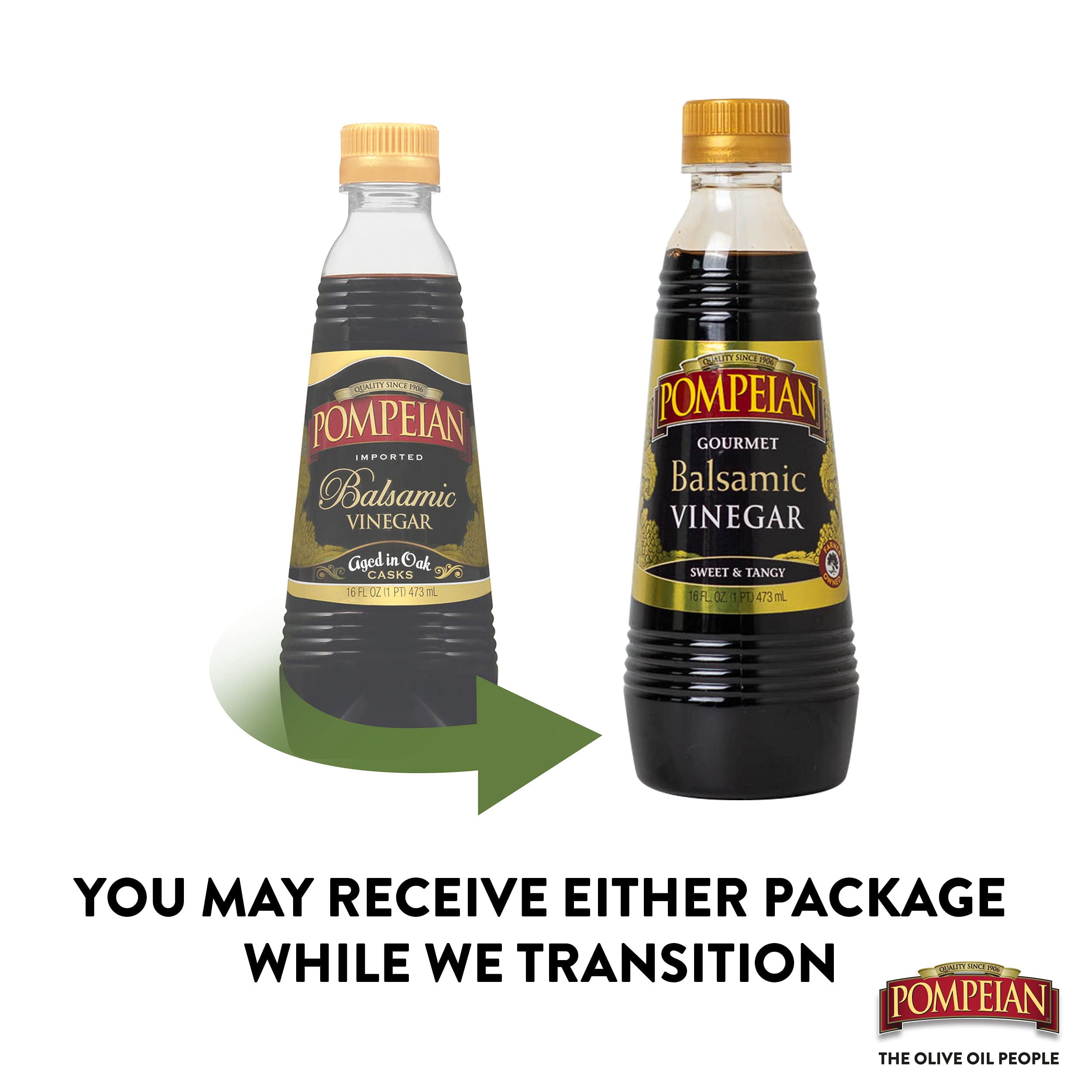 Pompeian Balsamic Vinegar, 16 fl oz Bottle (Pack of 4)