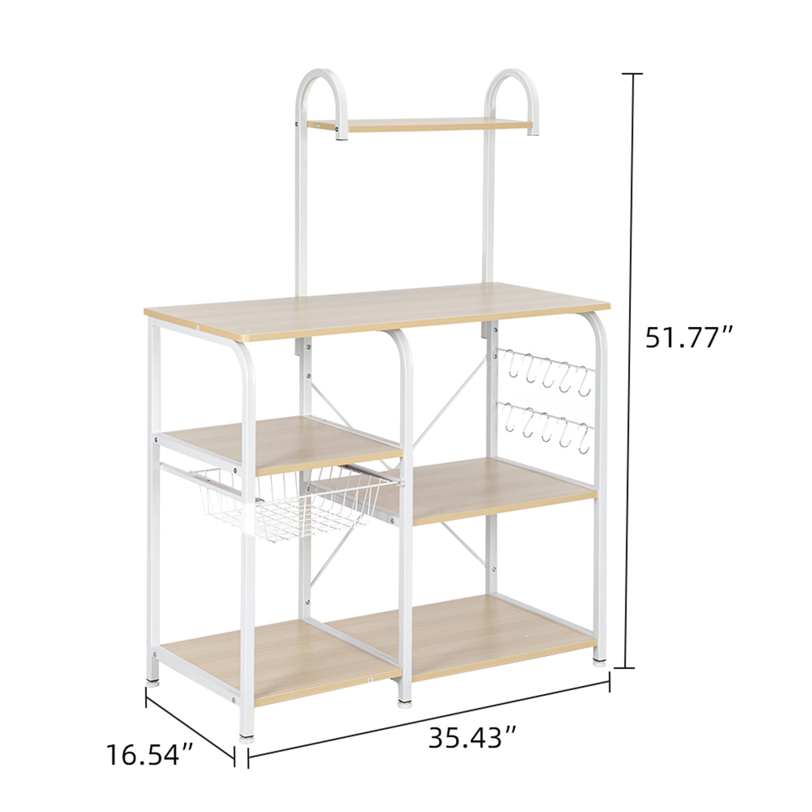 Private Jungle Kitchen Baker's Rack Utility Storage Shelf 35.5" Microwave Stand 4-Tier+3-Tier Shelf for Spice Rack Organizer Workstation with 10 Hooks,Light Beige Private Jungle Kitchen Baker's Rack Utility Storage Shelf 35.5" Microwave Stand 4-Tier+3-Tier Shelf for Spice Rack Organizer Workstation with 10 Hooks,Light Beige