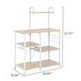thumbnail image 2 of fastboy Light Beige Kitchen Baker's Rack Utility Storage Shelf 35.5 Microwave Stand 4-Tier 3-Tier Shelf for Spice Rack Organizer Workstation with 10 Hooks, 2 of 6