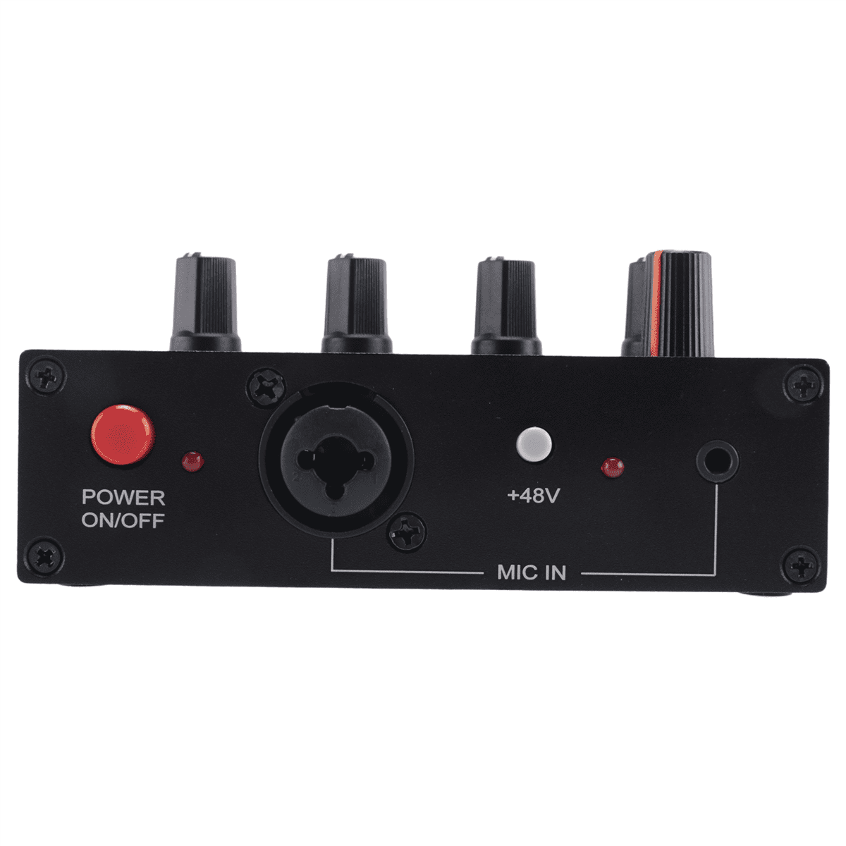 2X MIC-60 3-Band Equalizer Balanced Mic Preamp Microphone Preamplifier with DC Cable and 3.5mm Cable,2 x Main unit 2 x DC cable 2 x male to male cable,Black