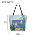 thumbnail image 5 of FORMRS Womens Canvas Tote Bag with Zipper Inner Pocket Shoulder Handbag, Boat Seaside, 5 of 7
