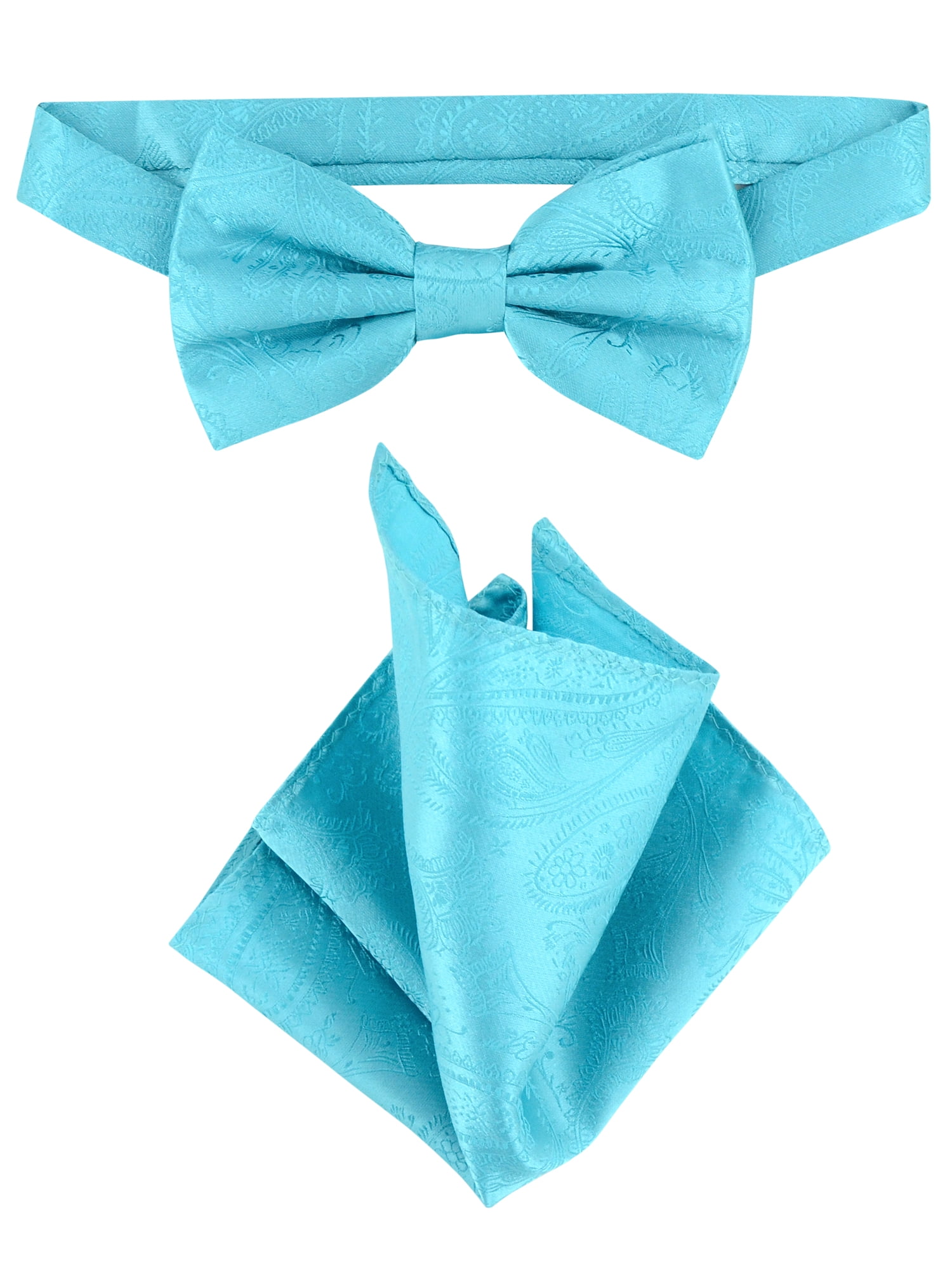 New in box Vesuvio Napoli men's self tie bow tie 100% silk formal prom aqua blue