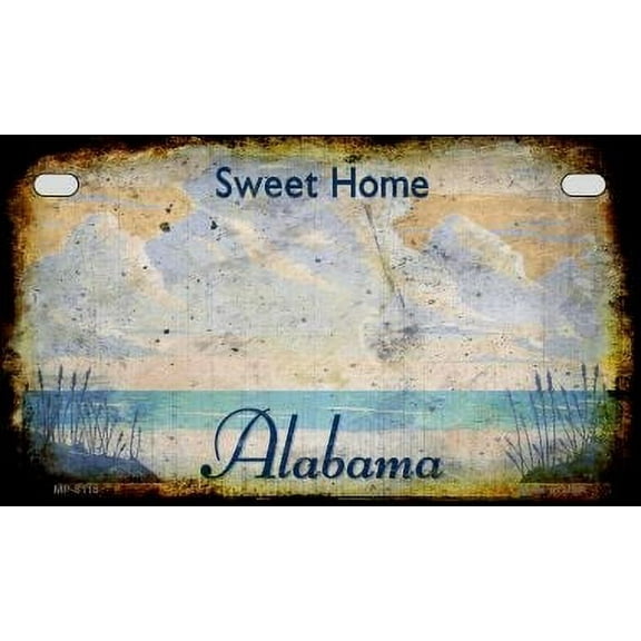 Smart Blonde MP-8118 7 x 4 in. Alabama Rusty Blank Novelty Metal Motorcycle Plate