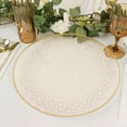 thumbnail image 1 of CUITING Lot de 10 Assiettes de Service Rondes Jetables en Plastique Martelé Transparent à Paillettes Dorées avec Rebord Doré - 13”, 1 of 11