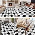 thumbnail image 5 of Black Grey Plaid Area Rugs 6'x9', Washable Small Throw Rugs for Kitchen Dining room, Modern Geometric Minimalist Checkered Indoor Outdoor Rug Non-Slip Low Pile Carpet Runner Reversible Floor Mats, 5 of 8