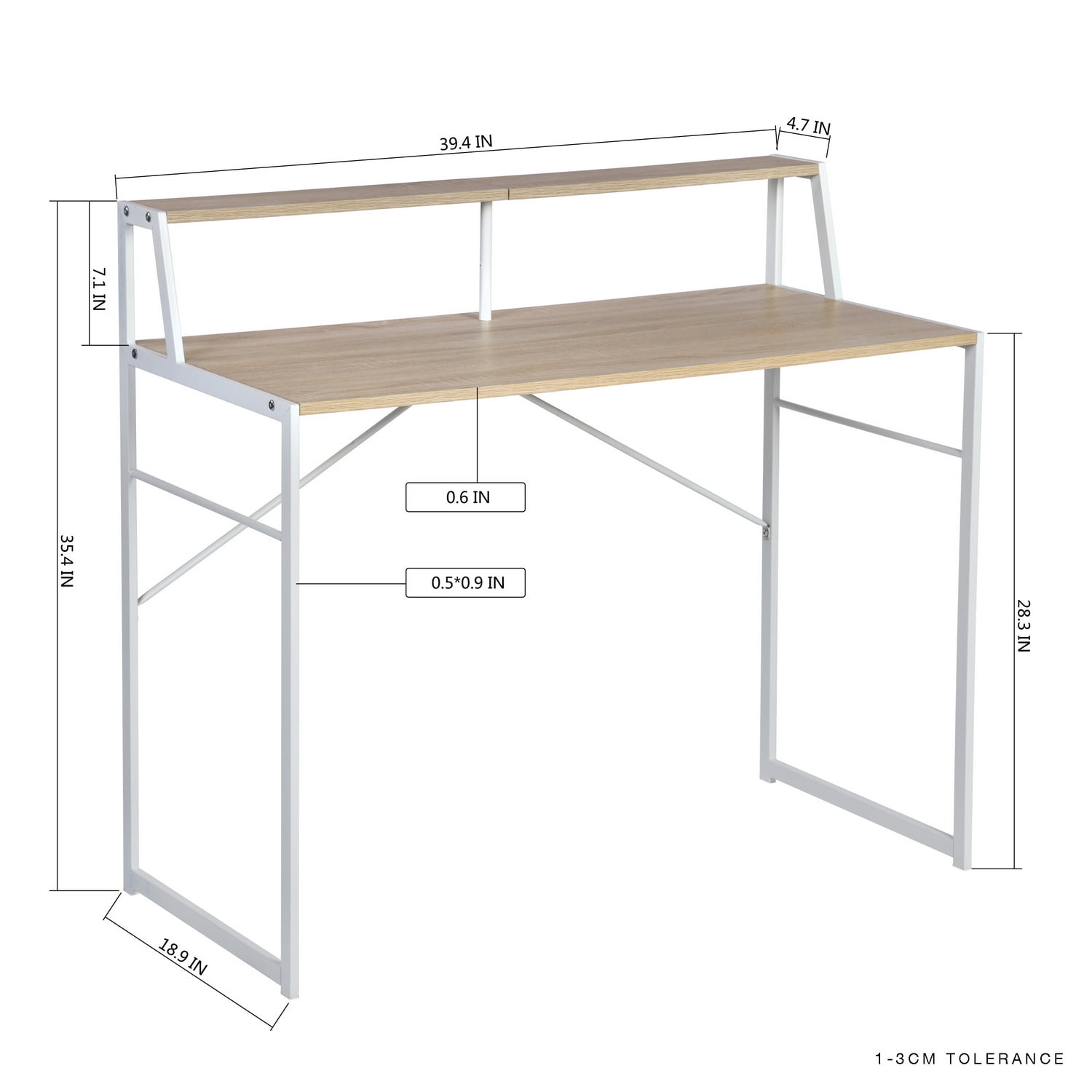 Kepooman Computer Desk, Home Office Writing Desk, Laptop Study Table Workstation, Retro Industrial Design, Stable Metal Frame, Wood Color Kepooman Computer Desk, Home Office Writing Desk, Laptop Study Table Workstation, Retro Industrial Design, Stable Metal Frame, Wood Color