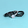 thumbnail image 4 of Ringheart Couple Rings Black Matching Rings Crown Ring Women Wedding Ring Sets for Him and Her, 4 of 8
