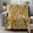 thumbnail image 2 of Yellow Botanical Blanket Soft Cozy Warm Throw Blanket for Couch, Plush Fuzzy Flannel Fleece Blankets for Sofa, Spring Floral Summer Lemon Birds Bed Blankets Lightweight Gifts for Women, 32"x48", 2 of 9