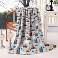 thumbnail image 2 of Cartoon Construction Vehicles Buildings Gray Pattern Blanket,Comfortable Soft Lamb Wool Throw Blanket,All Season,Warm Lightweight Blankets for Sofa Bed Couch Living Room Chair,40"x50", 2 of 4