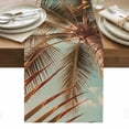 thumbnail image 2 of Summer Beach Table Runner, Realistic Palm Tree Tropical Plant Coastal Cotton Linen Kitchen Table Decoration Washable Dining Tabletop Runners for Home Party Decor 13x72 Inches, 2 of 9