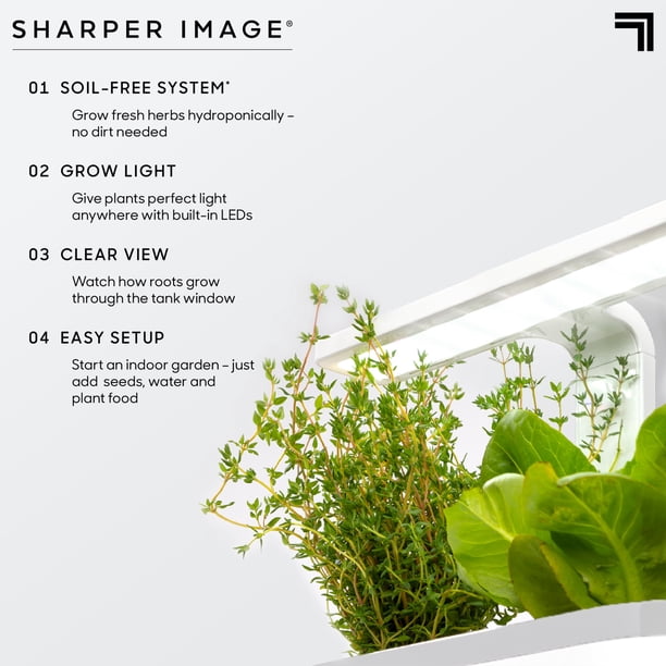 Sharper Image LED Indoor Water Herb Garden Kit for Office