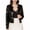 Black, variant on Black Blazer Women Cropped Business Coat Sequins Long Sleeve Button Lightweight Blazers Crew Neck Outerwear S