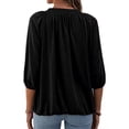 thumbnail image 2 of Anbech Half Sleeves O Neck T Shirt Women Summer Casual Loose Solid Color Tee Tops, 2 of 4