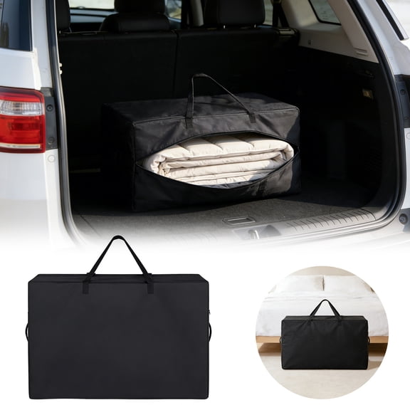 Full Tri Folding Mattress Storage Bag,Trifold Memory Foam Mattress Case,Portable Carrying Bag for Tri Fold Mattresses (Mattresses NOT Included)-33.07"L x 16.14"W x 27.17"H,Black
