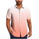 thumbnail image 2 of Blusa y camisa de manga corta con cuello vuelto para hombre, blusa informal de moda con cuello vuelto, estampado degradado, camisa de manga corta con botones, blusa de poliéster para hombre, 2 of 6