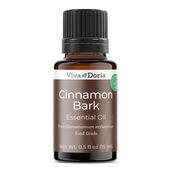 Viva Doria Ceylon Cinnamon Bark Oil - 100% Pure, Natural, Undiluted, Food Grade Essential Oil, 15 mL (0.5 Fl Oz)