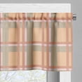 thumbnail image 5 of Ambesonne Orange Plaid Valance & Curtain, Diagonal Lines Checks, 55"x36", Teal Dark Salmon Beige, 5 of 7