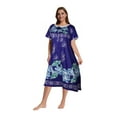 thumbnail image 4 of Baywell Plus Size Nightgows for Women Soft Cotton Casual Print Long Nightdress Short Sleeve U-neck House Dresses Sleepwear,XL-5XL, 4 of 8