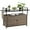 Brown 01, variant on HOMEFUN Outdoor Kitchen Island Wicker Serving Console Cart & Grill Bar Table Waterproof with Wheels and Ice Bucket Backyard and BBQ Prep, Brown